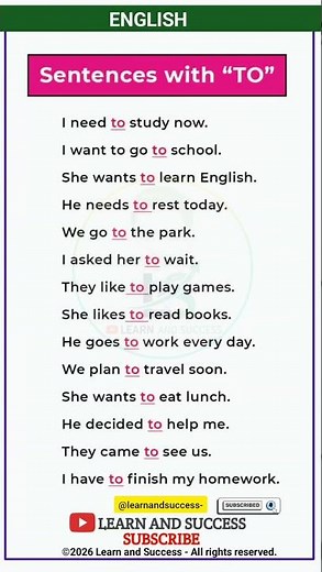 14 Sentences with "TO" You Must Know! ✨