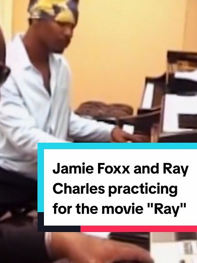 Ray Charles and Jamie Foxx practice the piano for the movie Ray #jamiefoxx #raycharles #piano