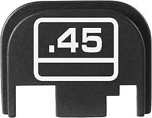 NDZ Performance Rear Slide Cover Back Plate for Glock Gen 1-4 Laser Engraved Hardcoat Anodized Aluminum in Black - G Square .45