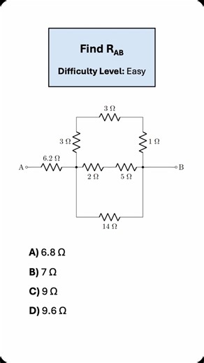 ElectricalMath on Instagram: "An equivalent resistance problem involving typical series/parallel combinations. #physics #electricalengineering #engineering #circuits #electronics"