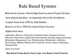 Rule Based Systems - SlideServe