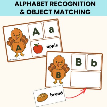 Turkey Alphabet Matching Activity | Thanksgiving Letters A-Z