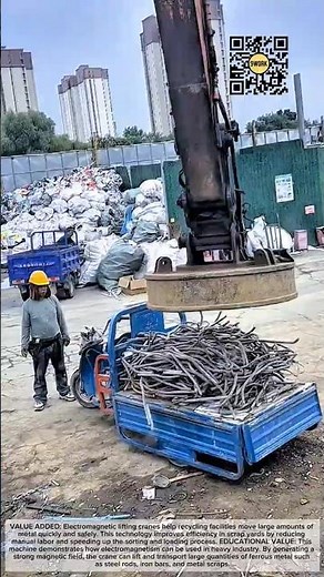 Electromagnetic Scrap Lifting Crane in Metal Recycling #9work