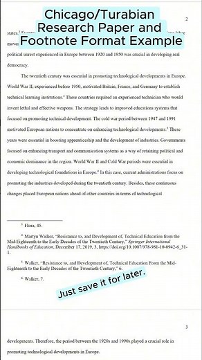 Chicago/Turabian Research Paper and Footnote Format Example