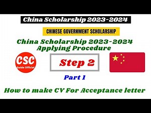 How to Make CV for Acceptance Letter Step 2 (Part 1) || China Scholarship 2023-2024
