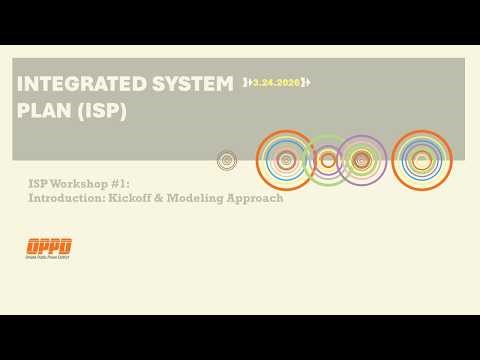 Integrated System Plan ISP Workshop #1