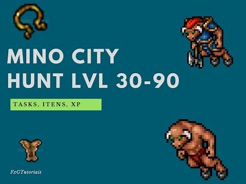 Mostrando caminho para hunt na Minotauro City (Mintwallin) lvl 30 ao 80 - Tibia - RESPAW #3