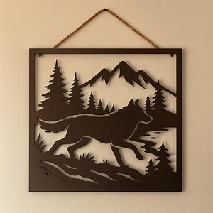 Wolf Silhouette Metal Wall Art - Forest Decor - DXF Plasma Cut File - Etsy