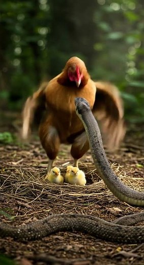This Chicken Fights Off a Snake to Save Her Chicks!