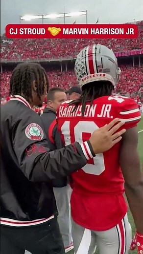 CJ Stroud & Marvin Harrison Jr. after the Buckeyes' win 🔥 #cfb #Collegefootball #ohiostate #buckeyes