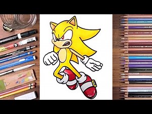 How to Draw SUPER SONIC (Flying)
