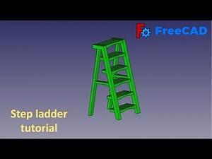 FreeCAD Tutorial : How to make a Step Ladder in Freecad #freecad #3dmodel #3ddesign #cad
