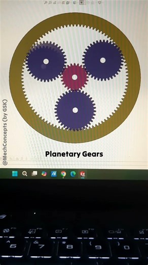 Planetary Gear Mechanism | Basic Motion Animation (Epicyclic Gear System)