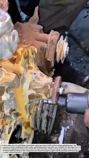 Shaft Surface Repair Using Grinding Tool | Mechanical Restoration Process.