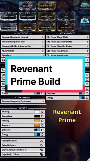 Revenant Prime Build #warframe #warframecommunity #warframetiktok #build #revenant #revenantprime #fashionframe #fashionframes
