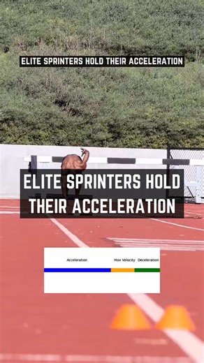 Usain Bolt didn’t reach true max velocity until the 50m mark in his 100m world record race. This tells us that the elite of the elite are holding their drive phase upwards of 40m during a race. It’s important to be patient with your acceleration as this is the phase where you gain momentum and produce for horizontally. Cue yourself to drive your legs down and back, keep your head down, and slowly rise your torso as you progress. Follow for more sports performance content to help you become a bet
