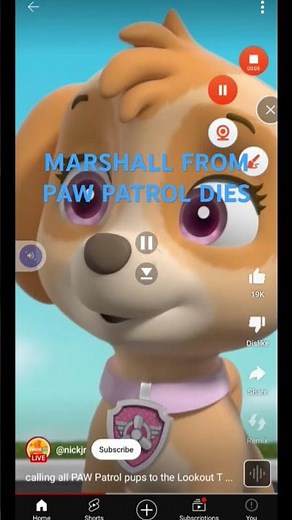 marshall from paw patrol dies