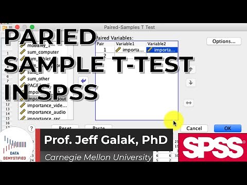 Paired Sample t-Test in SPSS Tutorial (SPSS Tutorial Video #14) - Comparing Two Variables