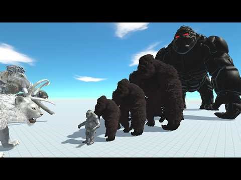 Animals Challenge: Mammoth Team vs All Levels of Black Gorilla in ARBS