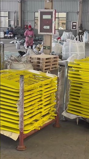 Scaffolding Safety Gate – Spray Painting & Stacking Process