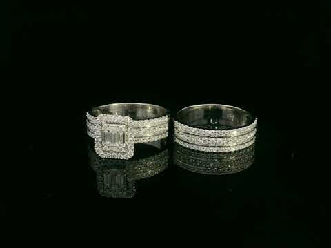 Diamond Bridal Ring Set in 18K White Gold