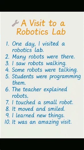 A Visit to a Robotics Lab | 10 Lines Essay 🤖 #shorts