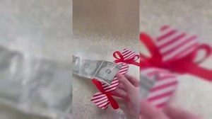 COYOO Christmas Surprise Money Pull Pouch - Merry Christmas Box for Cash Gift, DIY Rectangle Pull Pouch Kit, Money Holder Ornaments (Christmas Tree)