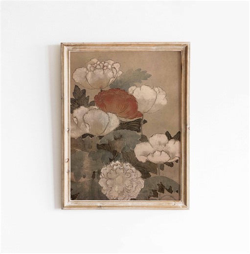 Vintage Floral Painting Wall Art • Antique Romantic Botanical Flower Cottagecore Home Decor • Framed/unframed Wall Art - Etsy