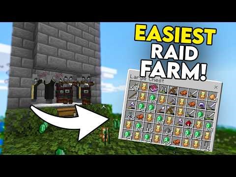 EASIEST Raid Farm Minecraft Bedrock 1.21/26.1+