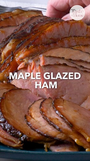 Maple-glazed ham is one of the easiest roasts for a holiday dinner! Full recipe here: bit.ly/4gH7FOE | Taste of Home