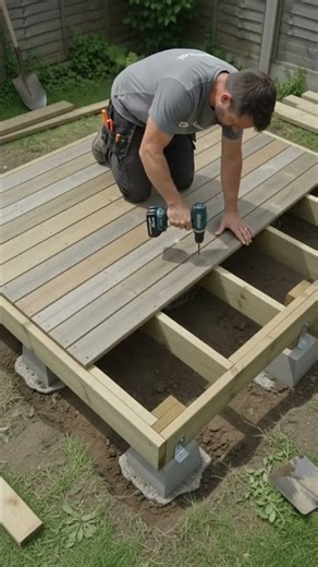 Reclaimed Board Corner Deck #diy #garden #woodworking