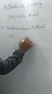 Method of finding square root by factorisation