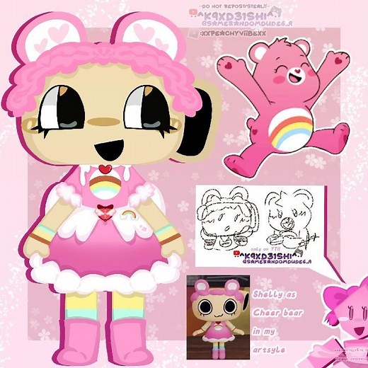 Drawing Shelly (Dandys world x Care bears skin Collab 🩷 🐚) my artstyle for ‪@Qwelver‬