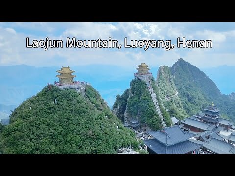 Aerial China：Genting Tiangong Laojun Mountain Breathtaking Taoist Temple on the Peak
