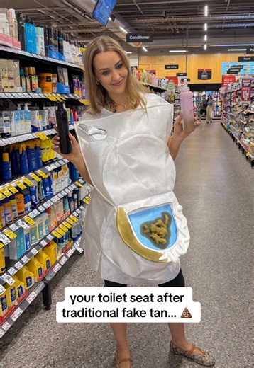 Tanning shouldn’t involve scrubbing the toilet seat.. 🚽 Traditional formulas rely on heavy guide dyes 💩 They transfer onto your toilet, bed sheets, clothes.. the list goes on 🧺 I remember thinking “why are we accepting this as normal?” So I developed a clear formula fake tan formula ☁️ That only tans your skin & nothing else My @Quick Flick 2 in 1 Gradual Tan & Body Moisturiser gives you the exact same natural, golden result.. minus the cleanup and the chaos 😭 You apply, you get on with your