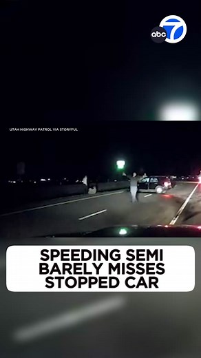 A speeding #semi-trailer truck narrowly avoided mowing down motorists who were waiting for first responders at the site of a crash along a highway in #Utah. Officials are sharing this video to warn people of the dangers of highway crash scenes.