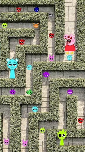 Peppa Pig Eats Only All Sprunki In Labyrinth #sprunki #animation #funnyshorts