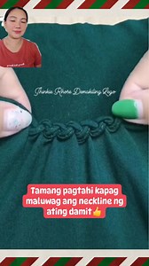Maluwag ba ang neckline ng iyong damit? Narito ang tamang pagtahi nito, sundan mo lang ang video👍 #sewingtips #neckline #doityourself #tips #tipsandtricks #ideas #sewinghacks #sewing #greatideas #fypシ゚ | Jhinkie Rhose Demakiling Lego