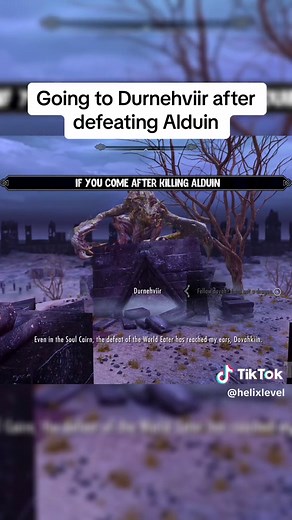 Going to Durnehviir after defeating Alduin #helixlevel #skyrim #elderscrolls #elderscrollsoblivion #skyrimmemes #bethesda