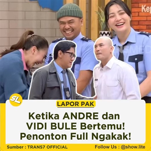 Show Lite on Instagram: "Kondre Vs Vidi Bule, Duo Asbun yang akhirnya bertemu lagi dan bikin Pasukin ngakak🤣 🎥 Yt/Trans7 Official #laporpak #laporpaktrans7 #vidibule #andretaulany #showlite"