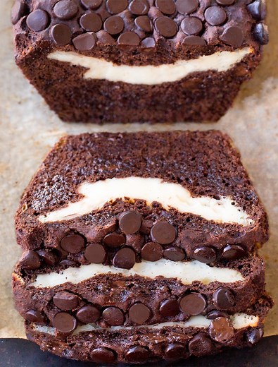 Chocolate Cream Cheese Banana Bread - Chocolate Covered Katie