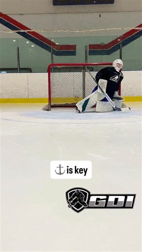 Your ability to exit the RVH is dependent on your ⚓️ leg and your post connection. Aim to be set on arrival into the post. This ensures you can move again quickly. Good work here from @seattlethunderbirds prospect @_theomcbride #goalie #goaliedrills #tendy #goalies #goalietraining #goaliecoach | GDI (Goalie Development Inc)