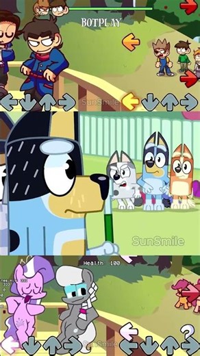 FNF Bluey vs Eddsworld vs Pony but "Let's Play" Gameplay Original Mods #bluey #eddsworld #pony