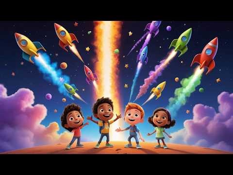Sept petites fusées jouets Explosion ! | Chanson de l'espace pour enfants