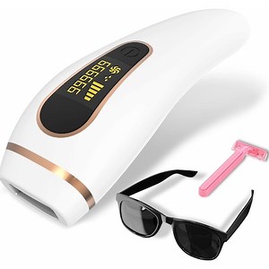 Epilator IPL, T13, 999.999 Pulsatii, Display LCD, Suprafata Lampa 3.5 cm, 60W, Epilare Si Intinerire piele/acnee, 5 viteze, mod automat si manual, epilare definitiva, senzor nuanta piele, inclus ochelari protectie, Alb - eMAG.ro