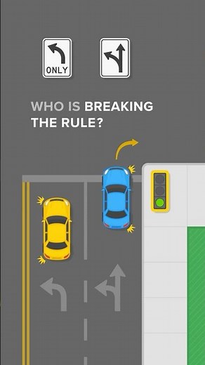 🇺🇸 🇨🇦Do you know how to use this lane? (Left/Straight sign rule Explained)