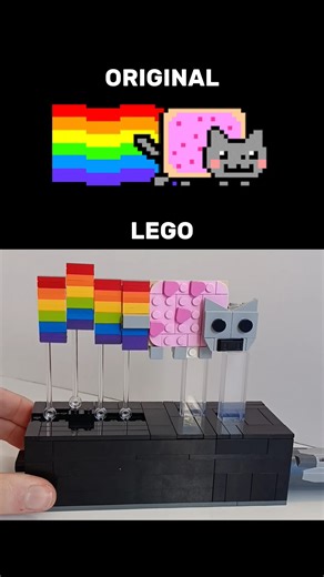 Tattoun on Instagram: "Lego Nyan Cat Lego vs original #lego #legomoc #nyancat"