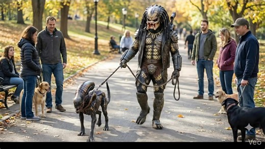 🎬 English When the galaxy’s deadliest hunter just wants a chill day off 🐕👽 Predator walking his Scorched Xenomorph like a good boy at the park. Even hunters need pets and fresh air 😎 (AI & fiction — just for fun) 🎬 中文（简体） 当宇宙最强猎人放假的一天 🐕👽 Predator 带着他的 Scorched Xenomorph（当狗养）在公园散步。 原来猎人也需要陪伴和休息 😄 （AI 创作，纯属娱乐） 🎬 Bahasa Melayu Bila pemburu paling ganas di galaksi ambil cuti 🐕👽 Predator bawa Scorched Xenomorph jalan-jalan di taman macam haiwan peliharaan. Pemburu pun perlukan masa santai 