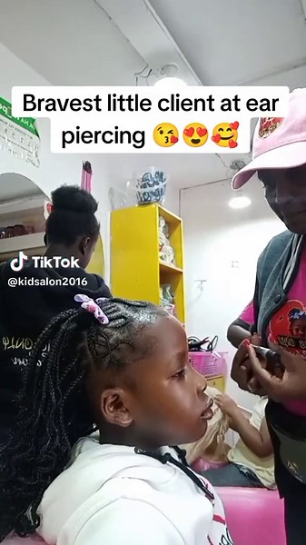 Bravest Little Client at Ear Piercing