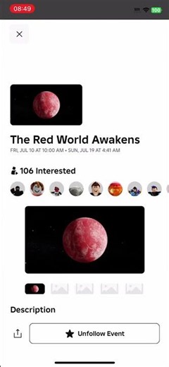 The Red World Awakens is coming in the space simulator on roblox
